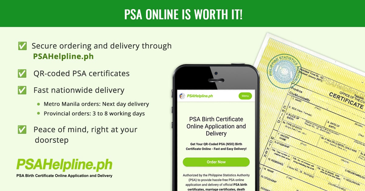 Benefits of PSA online orders: secure ordering, fast nationwide delivery, and peace of mind.